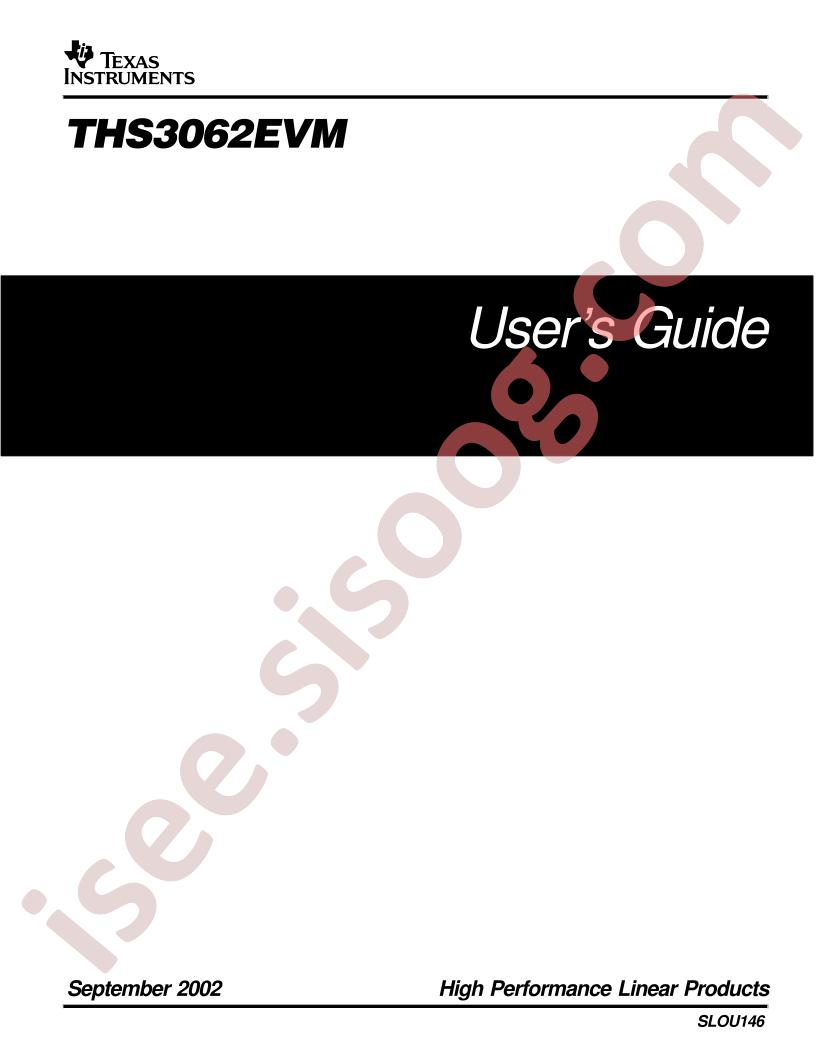 THS3062EVM Users Guide