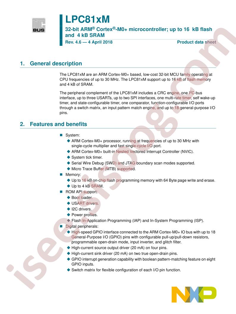 LPC81xM Datasheet