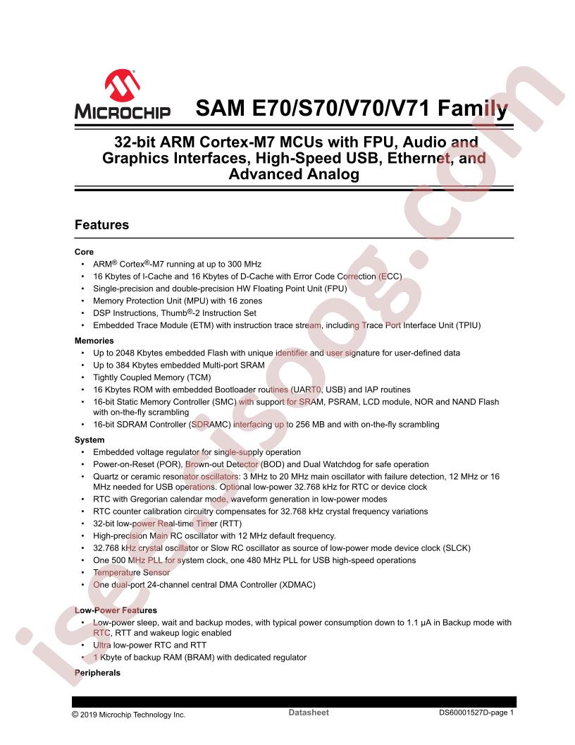 SAM E/S/V70,V71 Family Datasheet