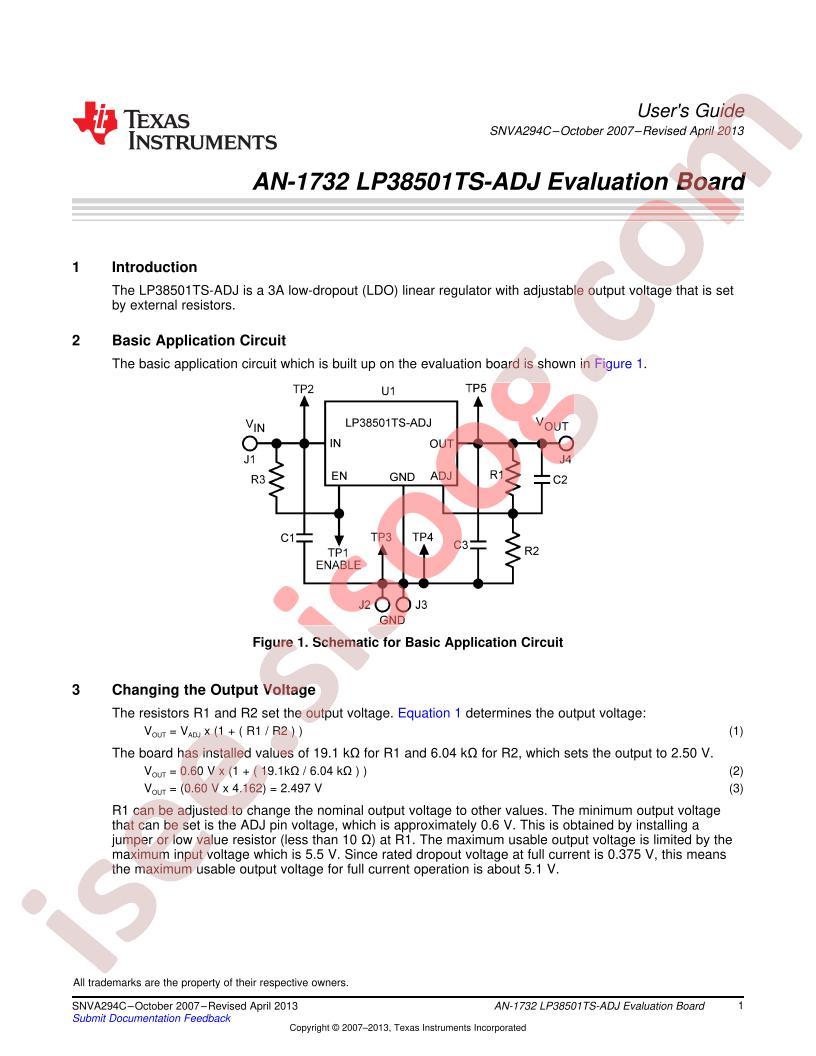 LP38501-ADJ Eval Board