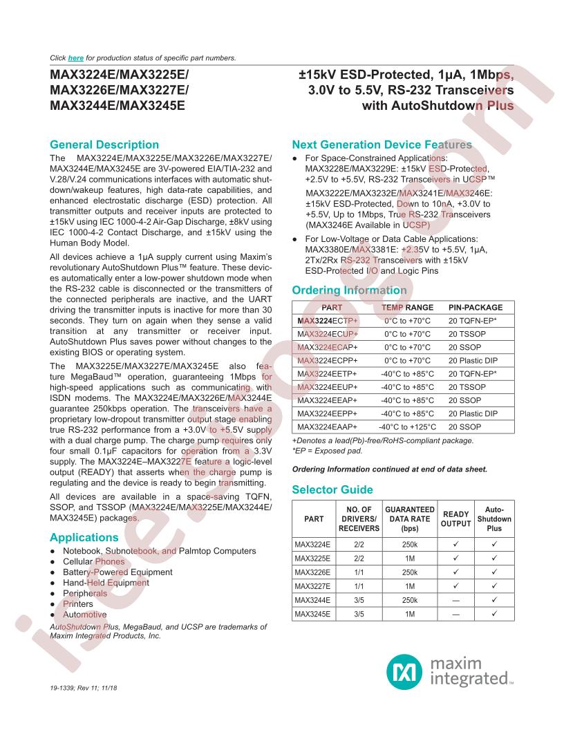 MAX3224E-27E,44E-45E