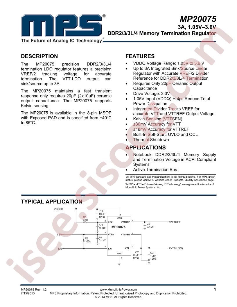 MP20075 Datasheet