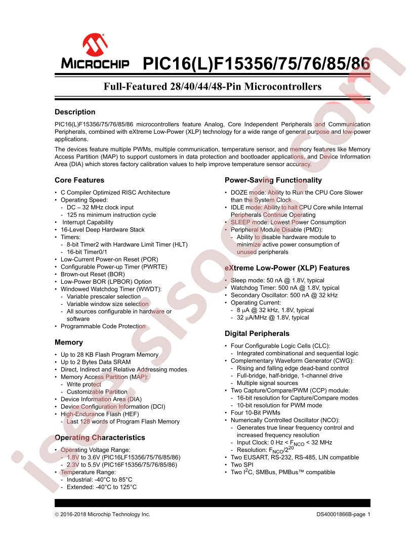 PIC16(L)F153xx Datasheet