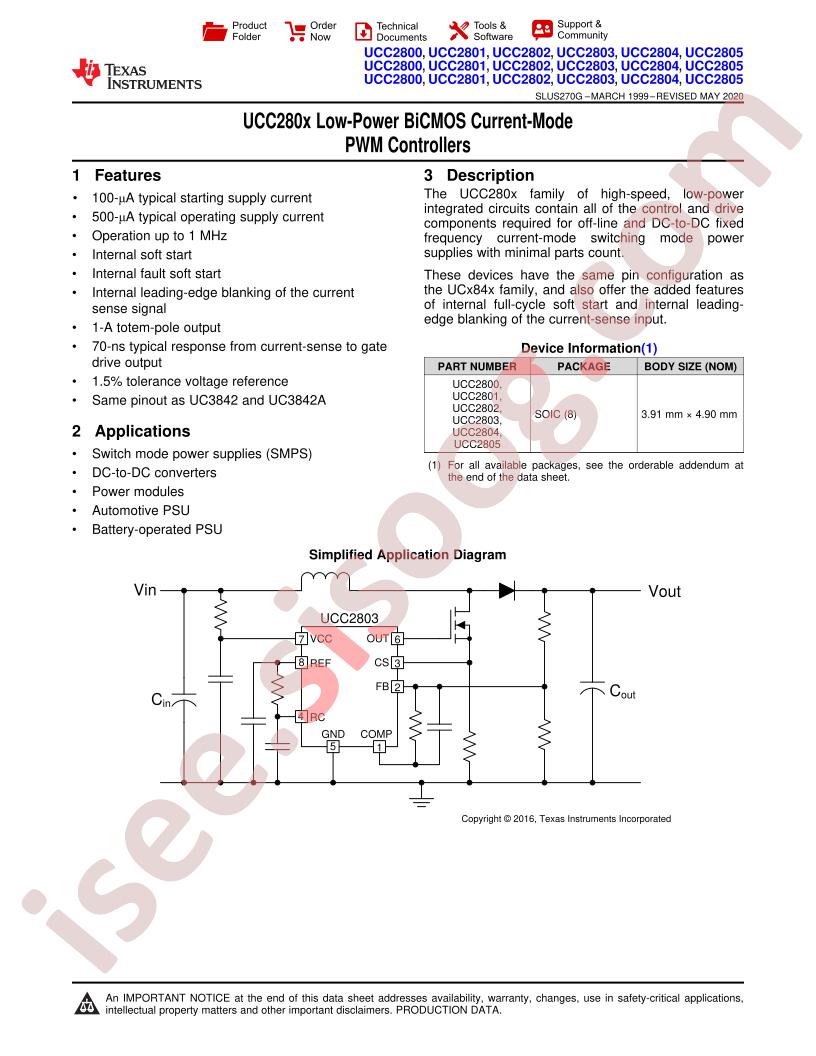 UCC180x, 280x, 380x Datasheet