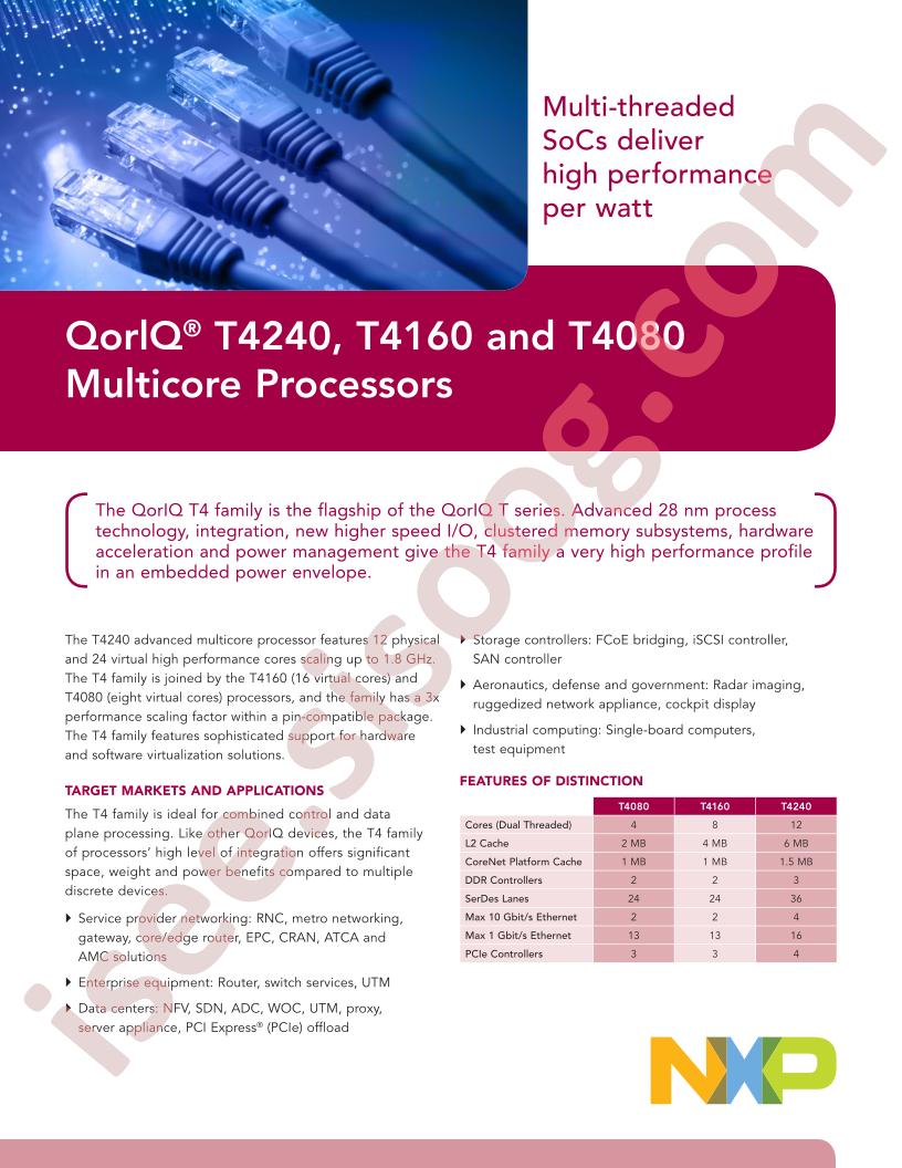 T4080, T4160, T4240 Fact Sheet