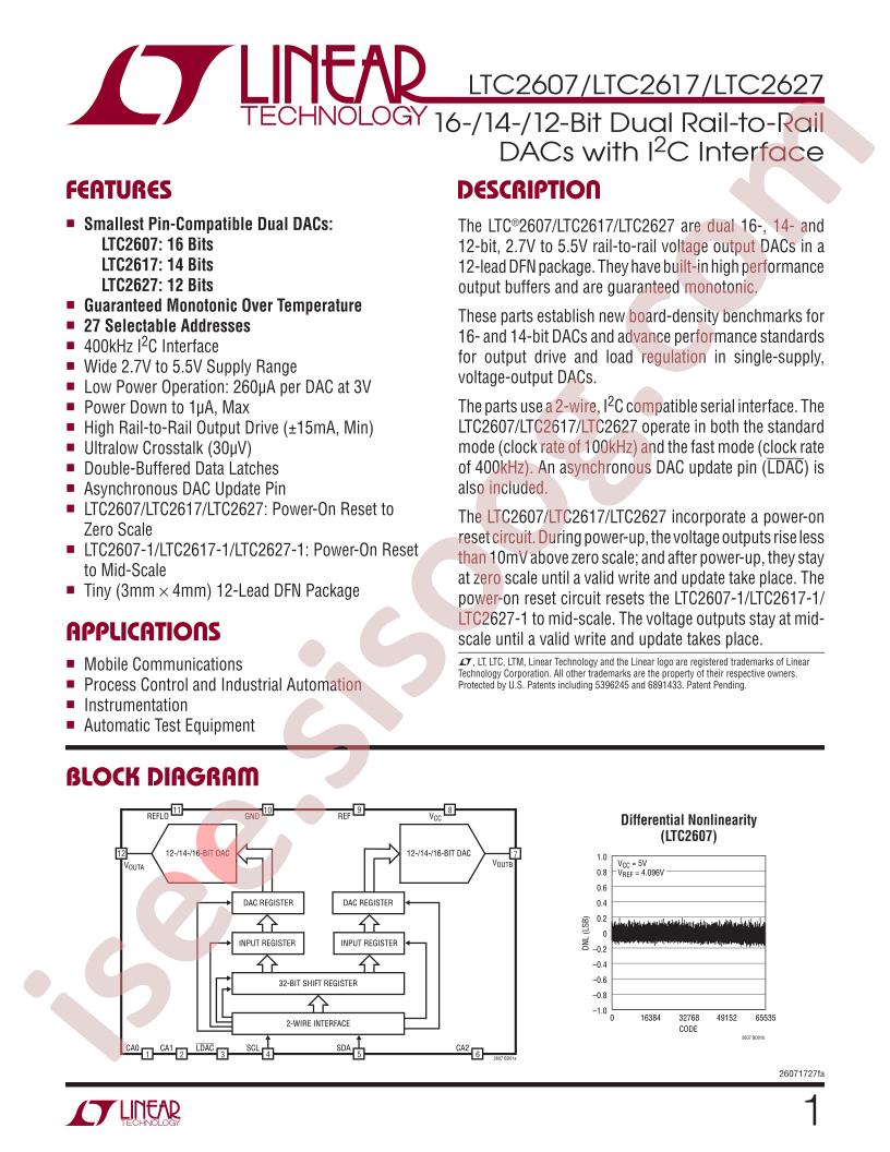 LTC2607, 2617, 2627 Datasheet