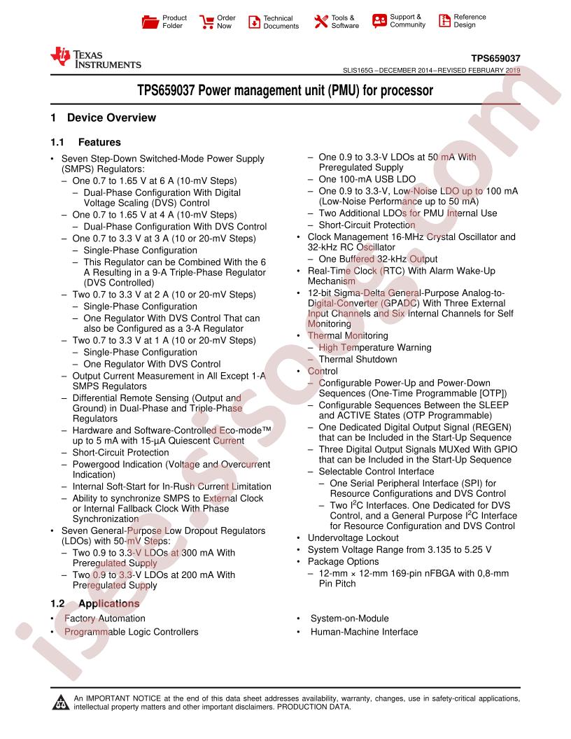 TPS659037x Datasheet