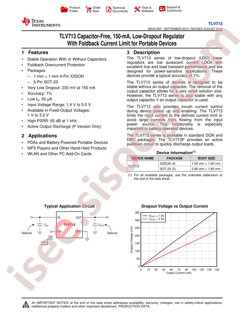 TLV713(P) Datasheet