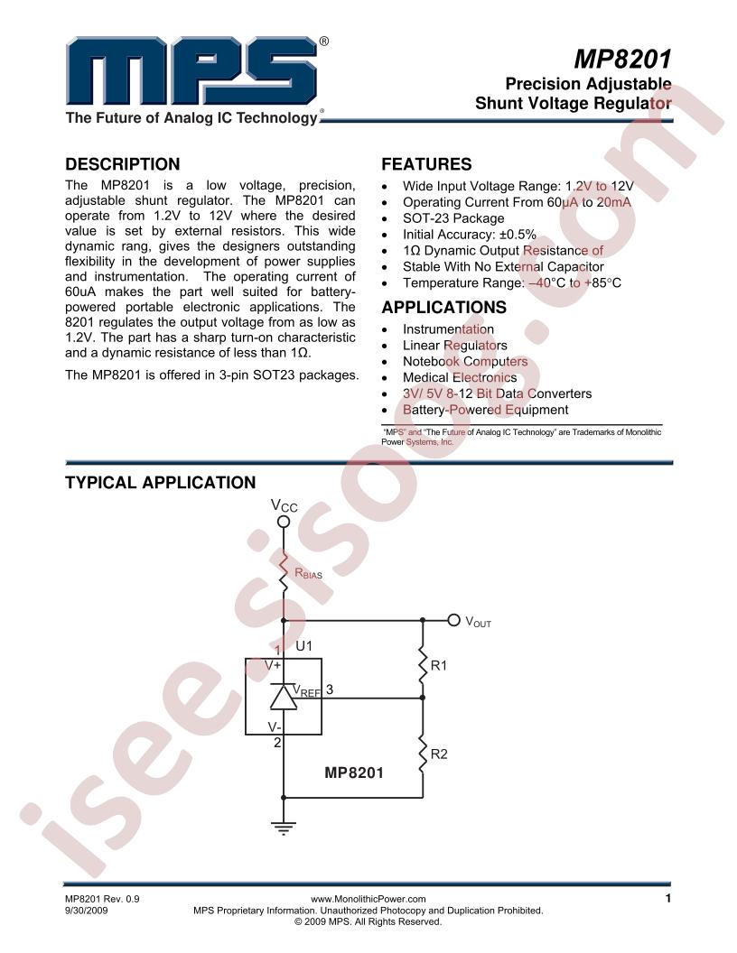 MP8201 Datasheet