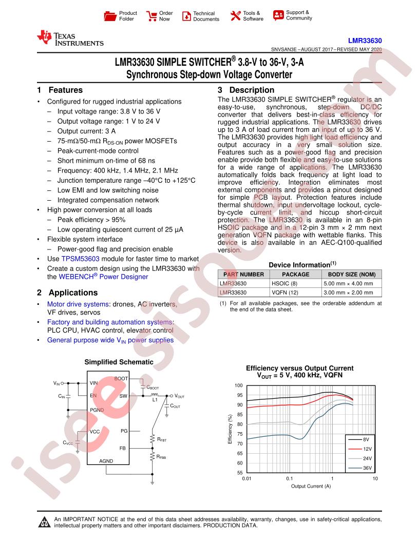 LMR33630 Datasheet