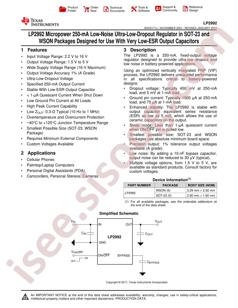 LP2992 Datasheet