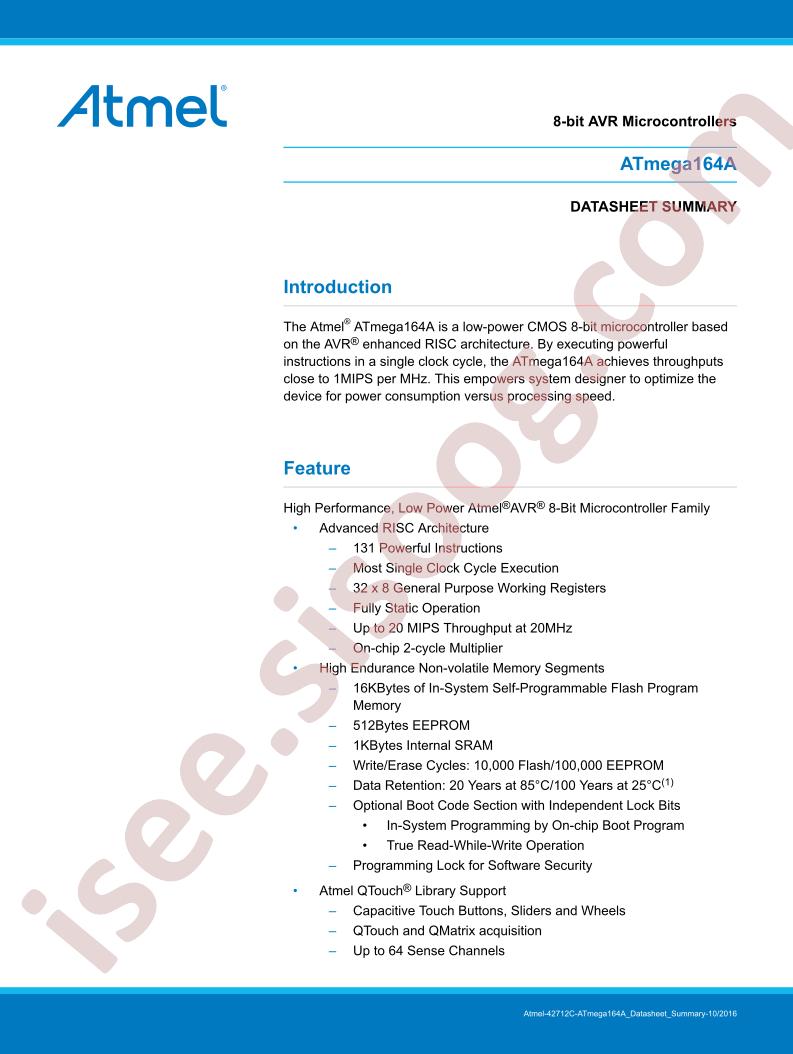 ATmega164A Summary