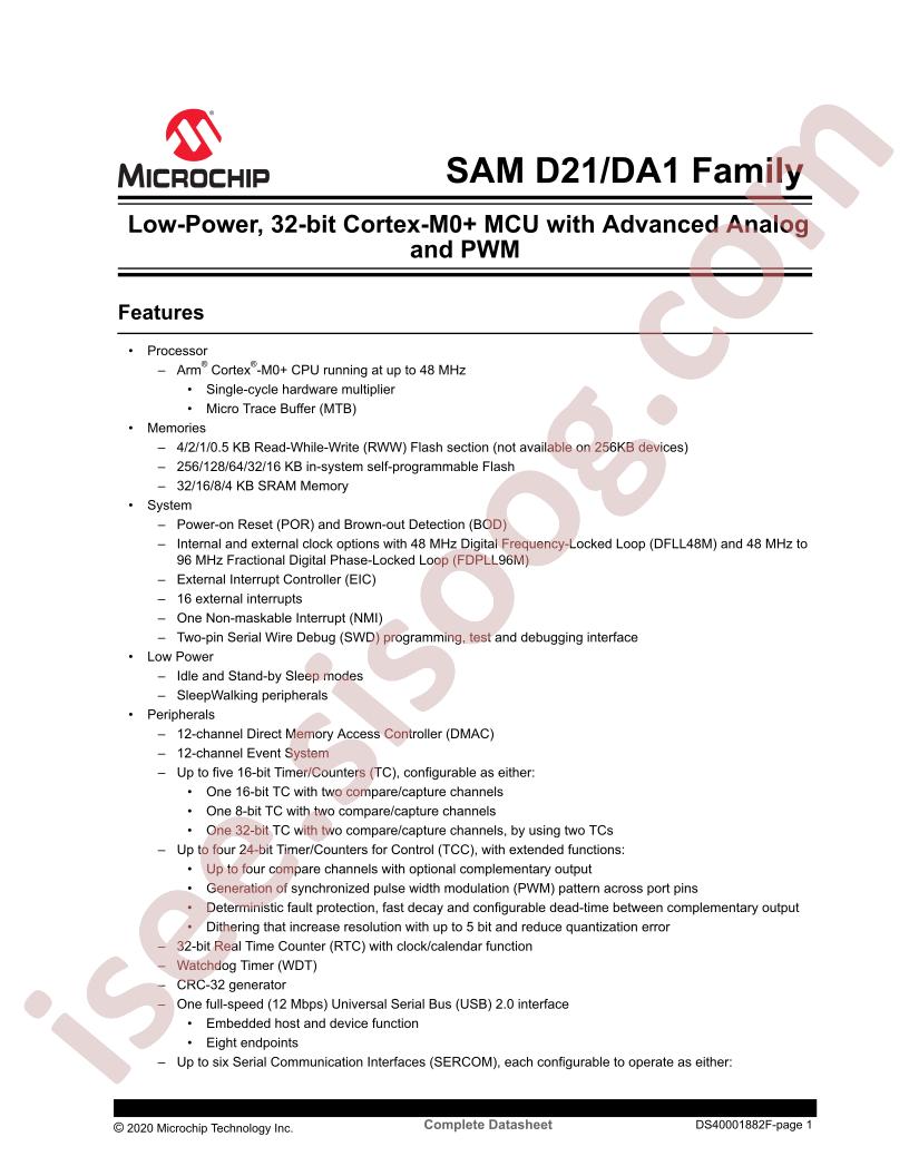 SAM D21/DA1 Family Datasheet