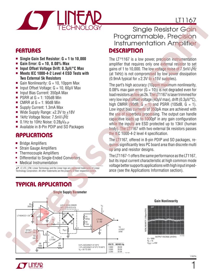 LT1167 Datasheet