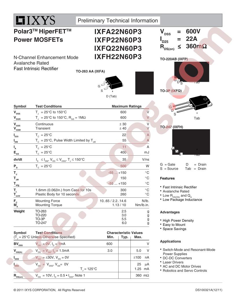 IXFx22N60P3