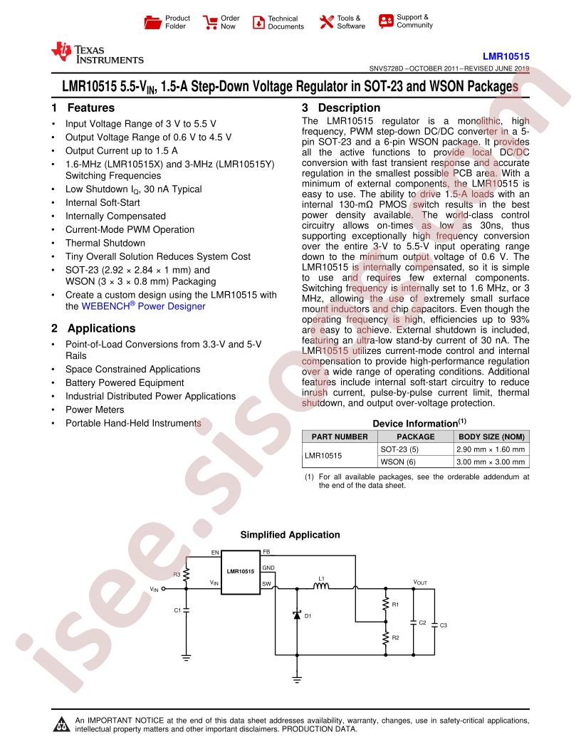 LMR10515 Datasheet