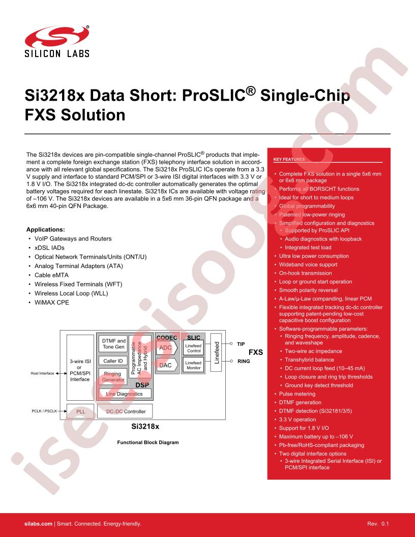 SI3218x Data Short