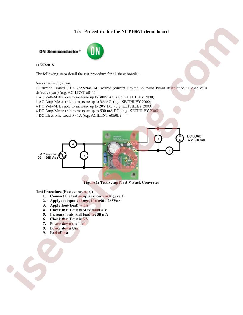NCP10671 Demo Board Test Procedure