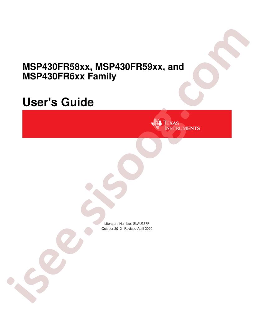 MSP430FR58,59,68,69xx User Guide