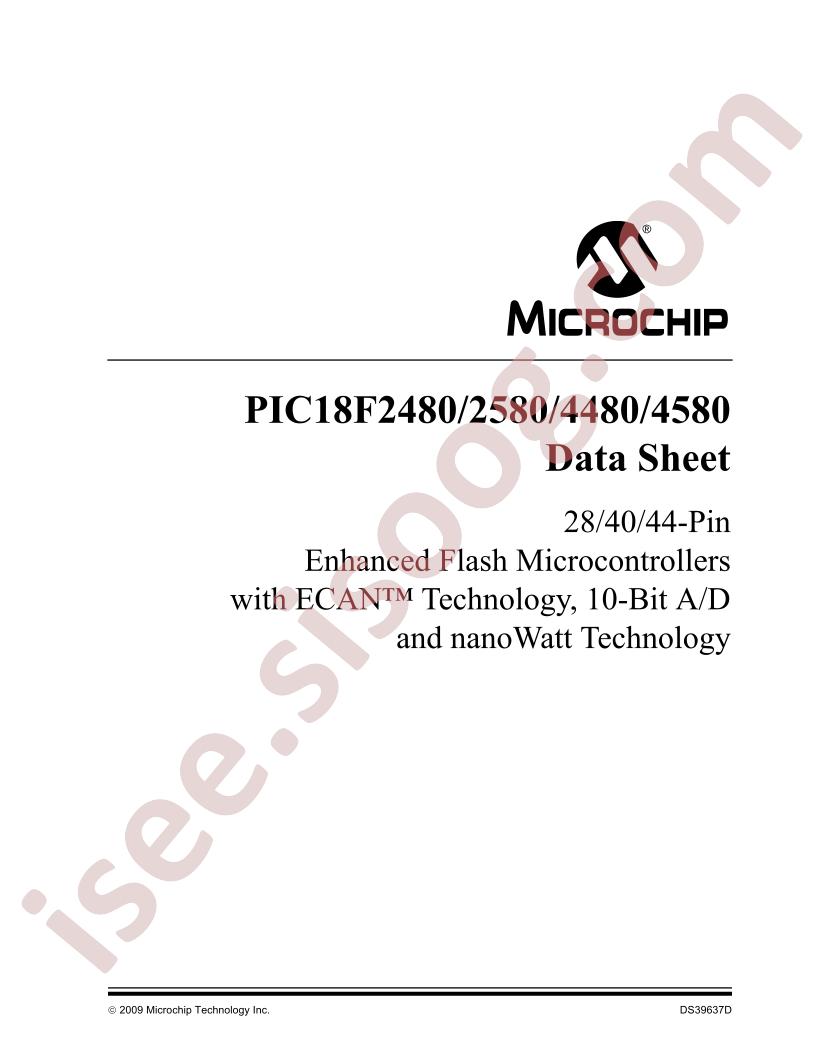 PIC18F2x80, 4x80 Data Sheet