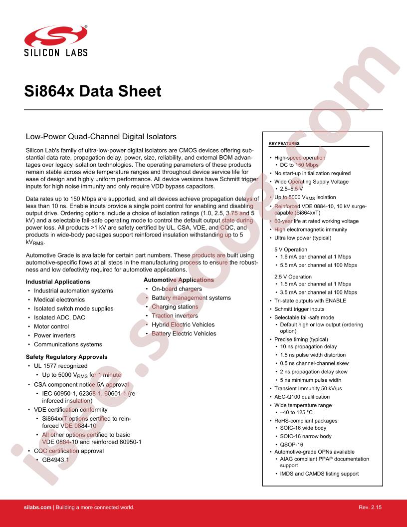 SI864x Datasheet