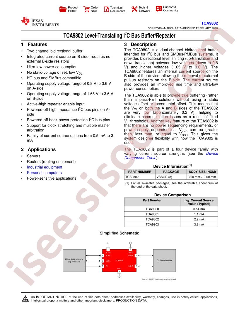 TCA9802 Datasheet