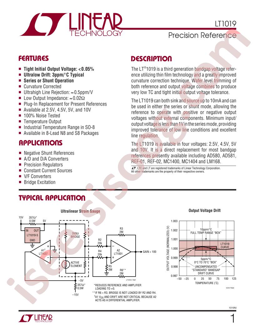 LT1019 Datasheet