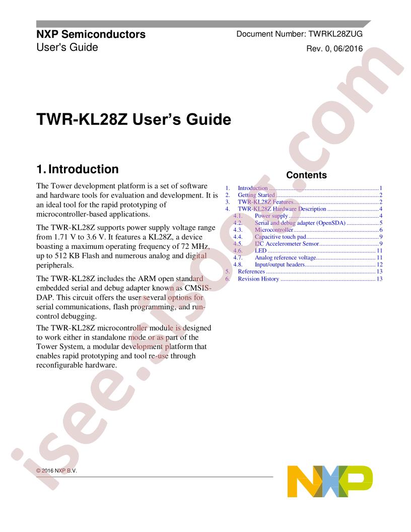 TWR-KL28Z User Guide