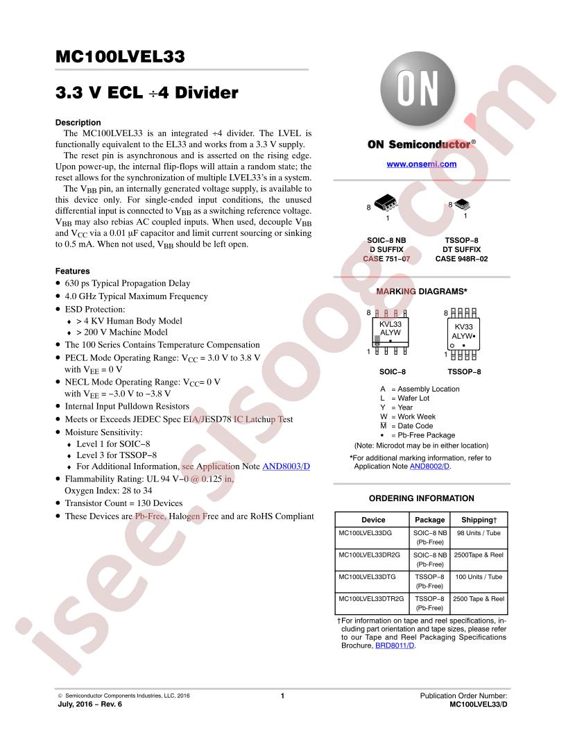 MC100LVEL33 Series