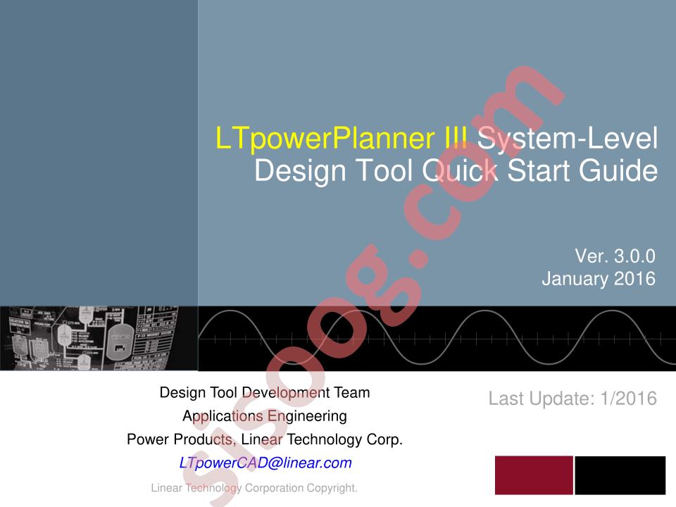 LTpowerPlanner III Quick Start Guide