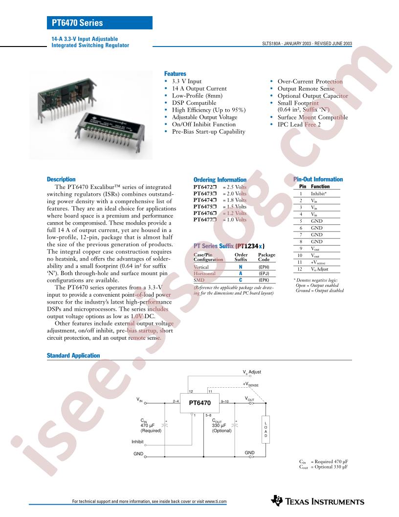 PT6470 Series