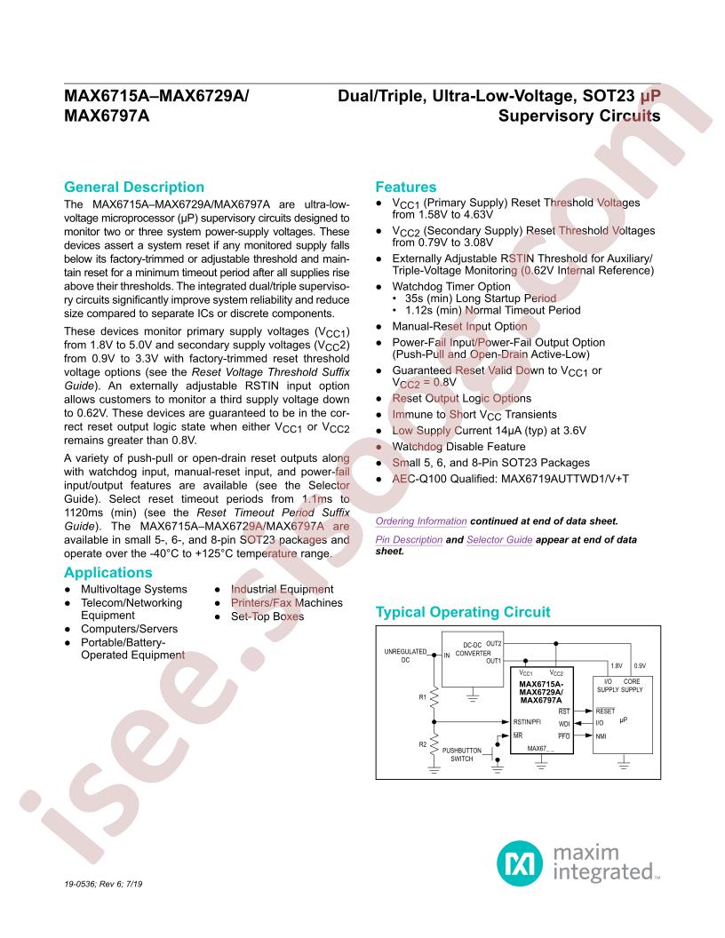 MAX6715A-29A, MAX6797A