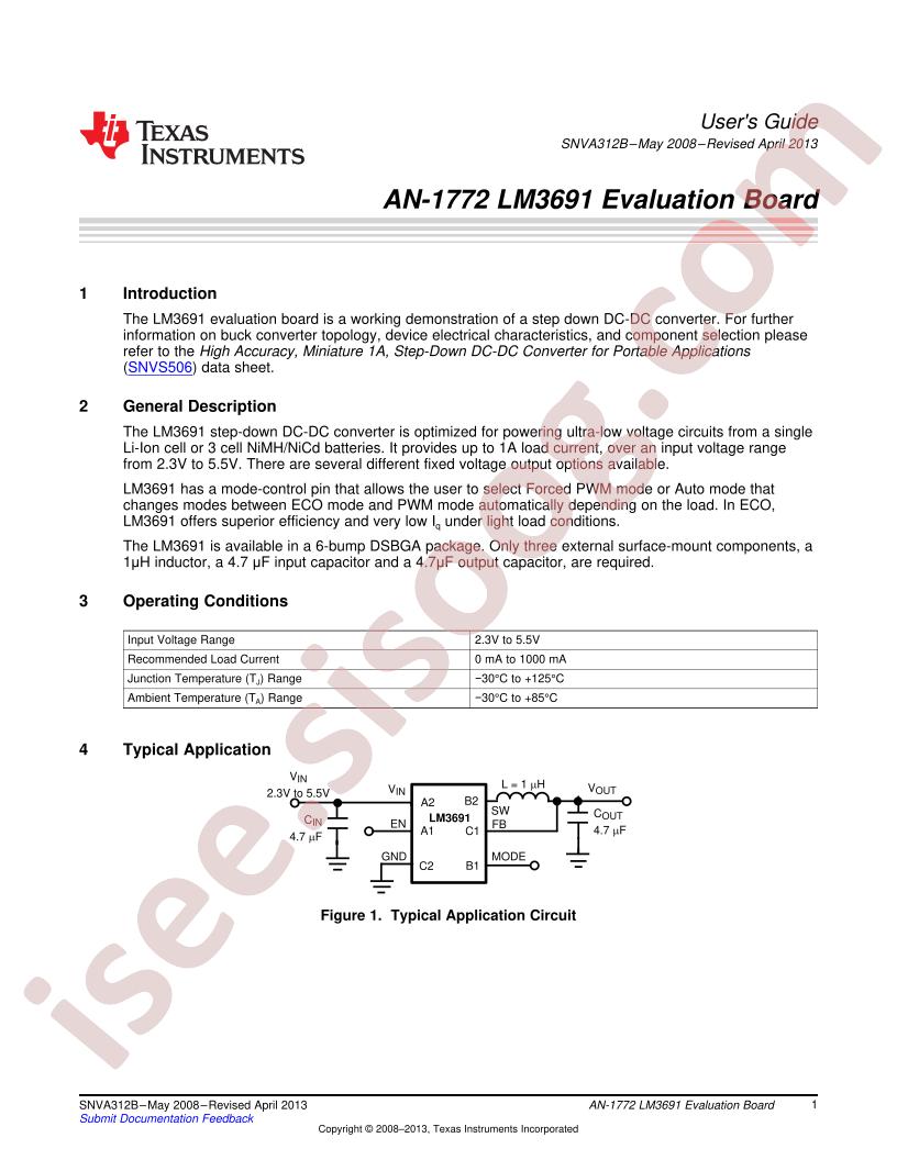 LM3691 Eval Board AppNote