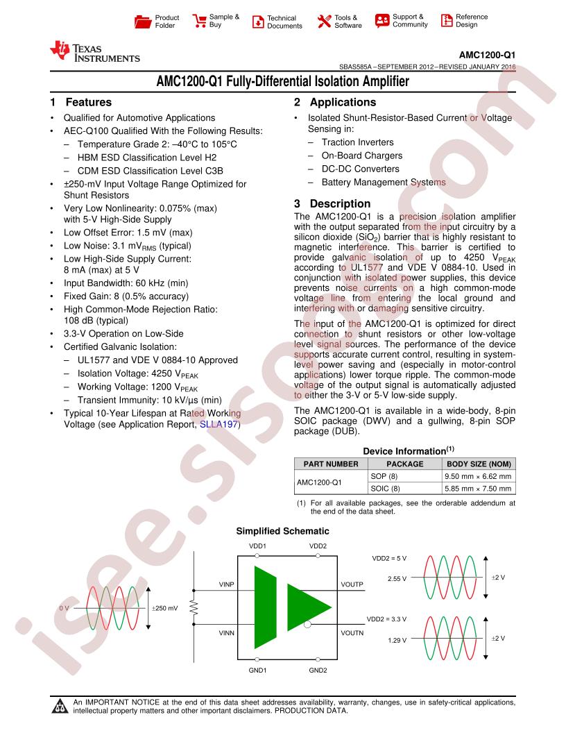 AMC1200-Q1 Datasheet