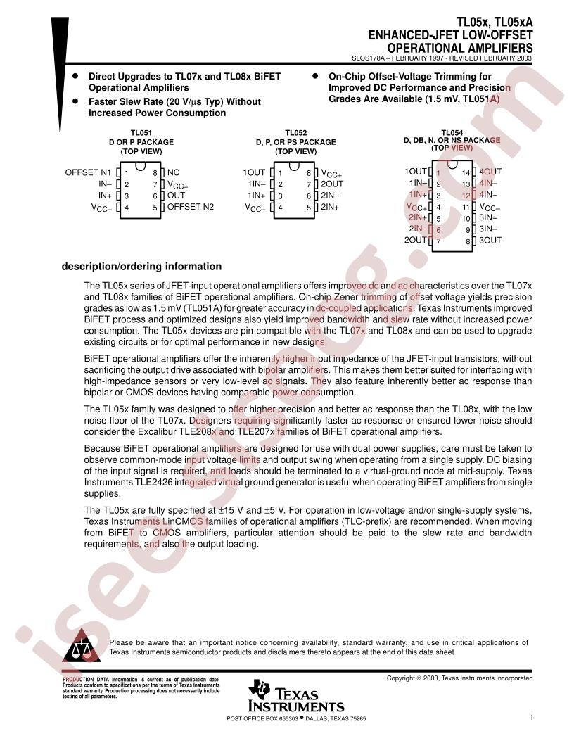 TL05x(A) Datasheet