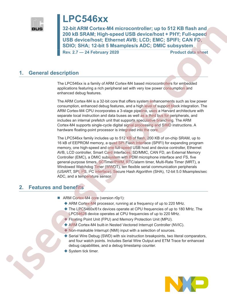 LPC546xx Datasheet
