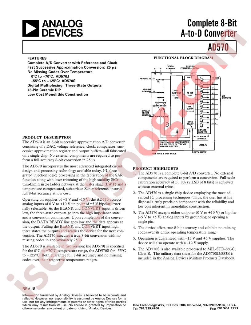 AD570 Datasheet