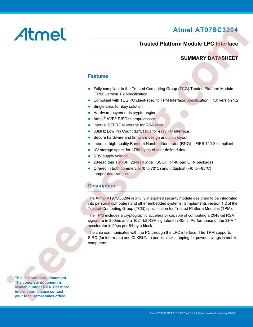 AT97SC3204 Summary