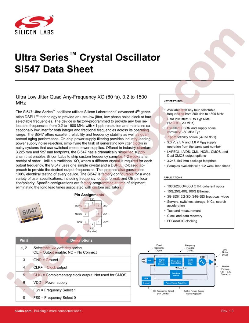 Si547 Datasheet