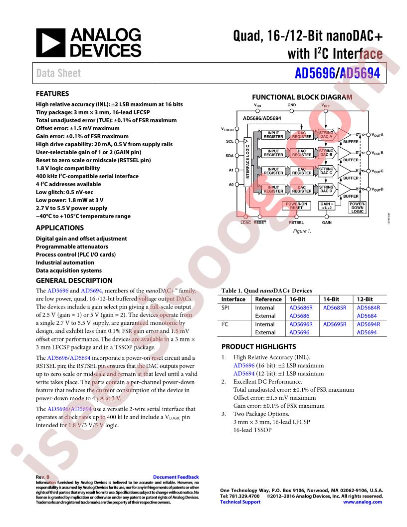 AD5696, AD5694 Series