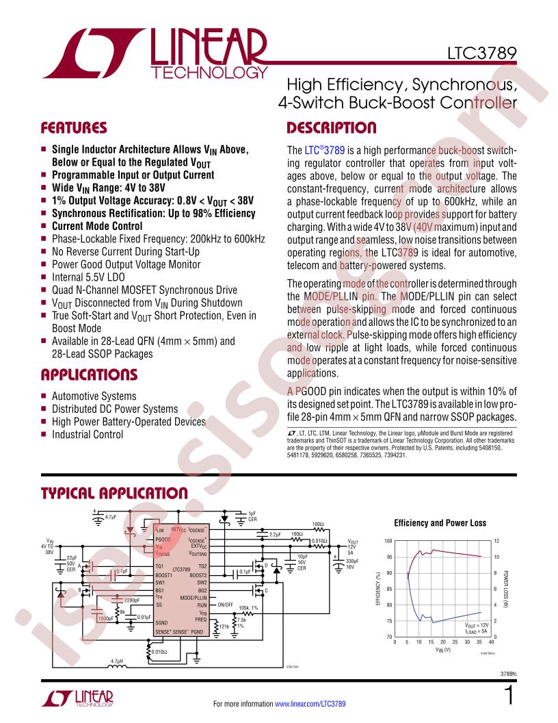 LTC3789 Datasheet