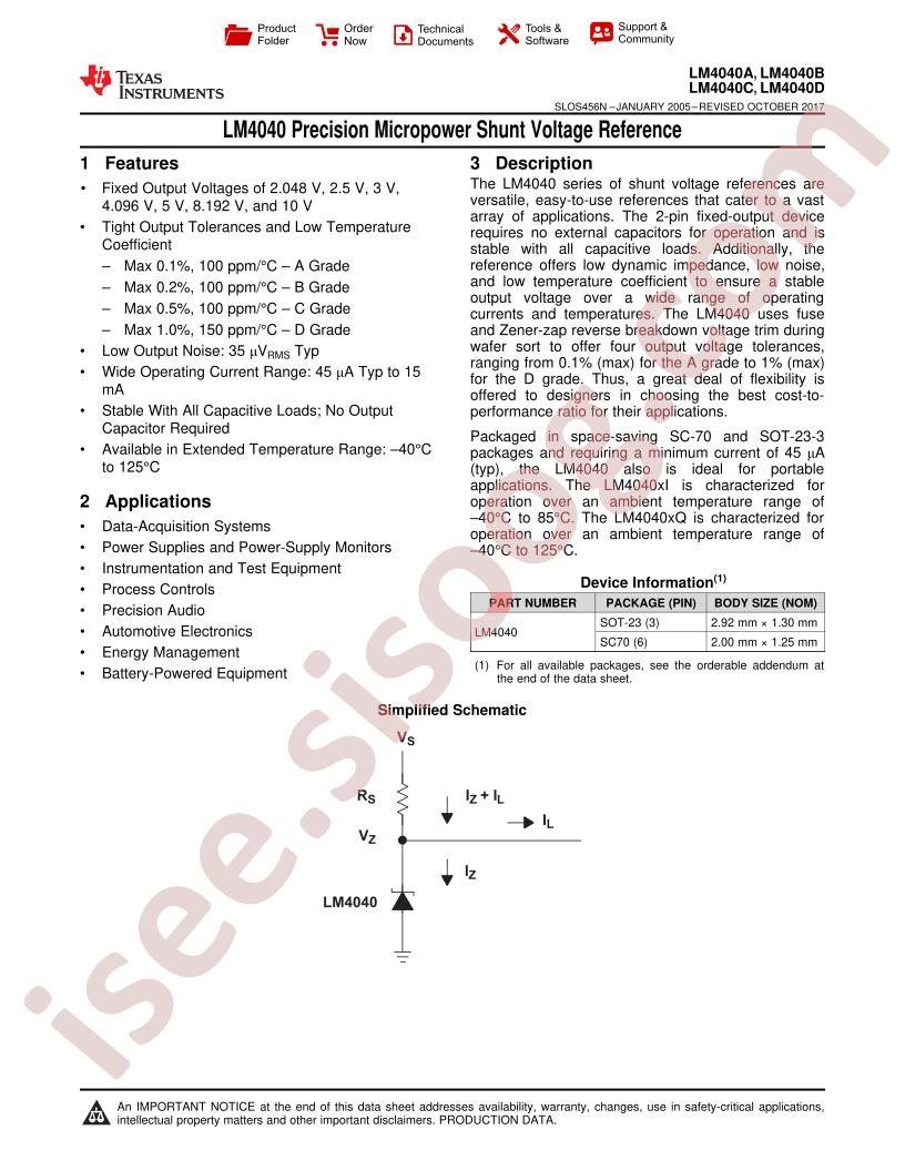 LM4040A,B,C,D Datasheet