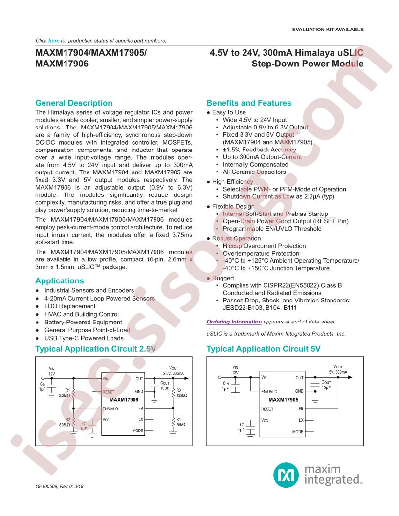 MAXM17904-06 Datasheet
