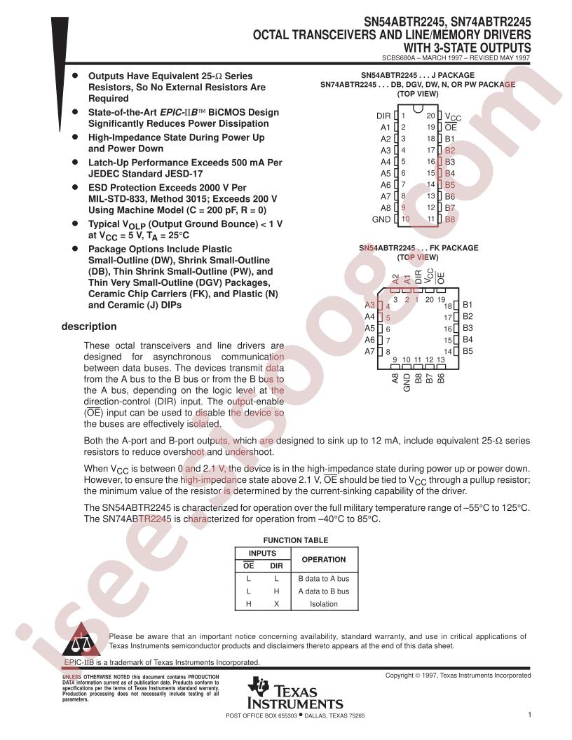 SN54/74ABTR2245