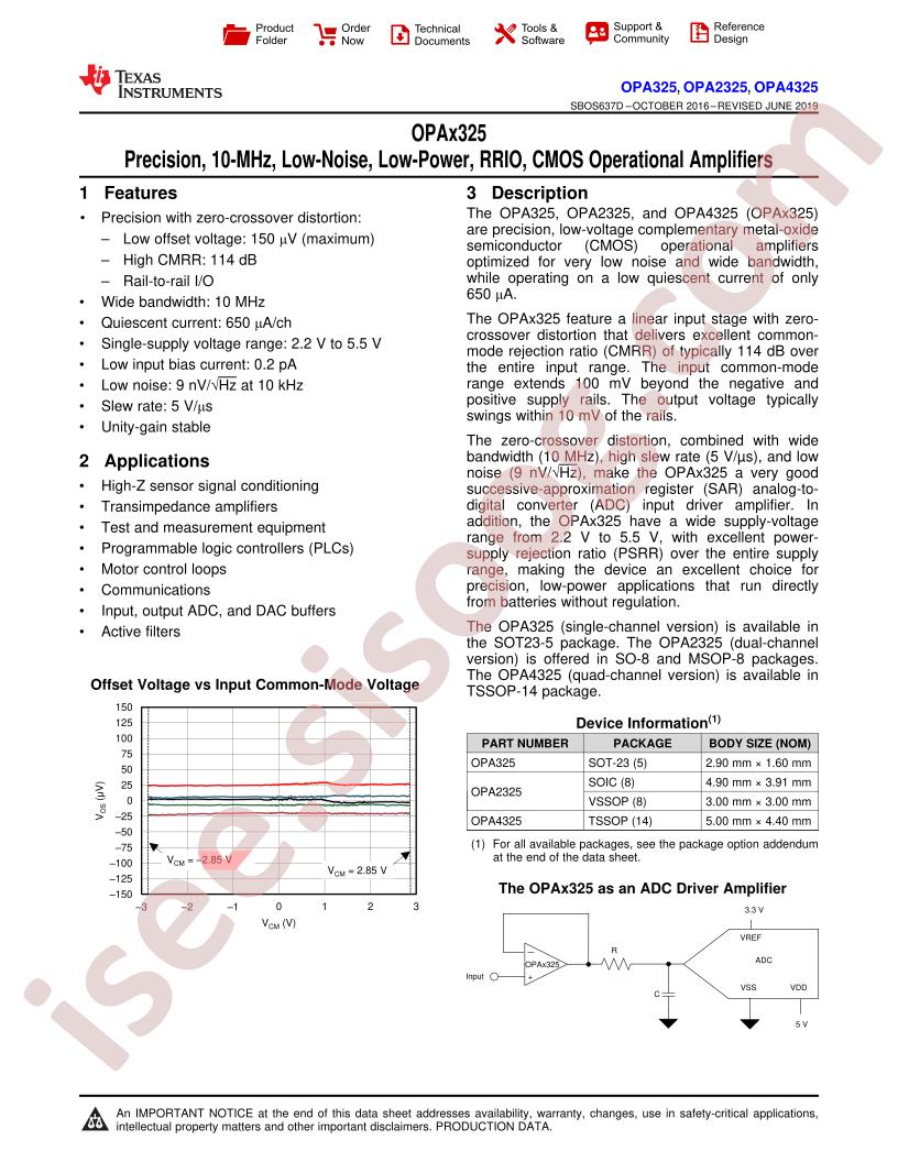 OPA2325 Datasheet