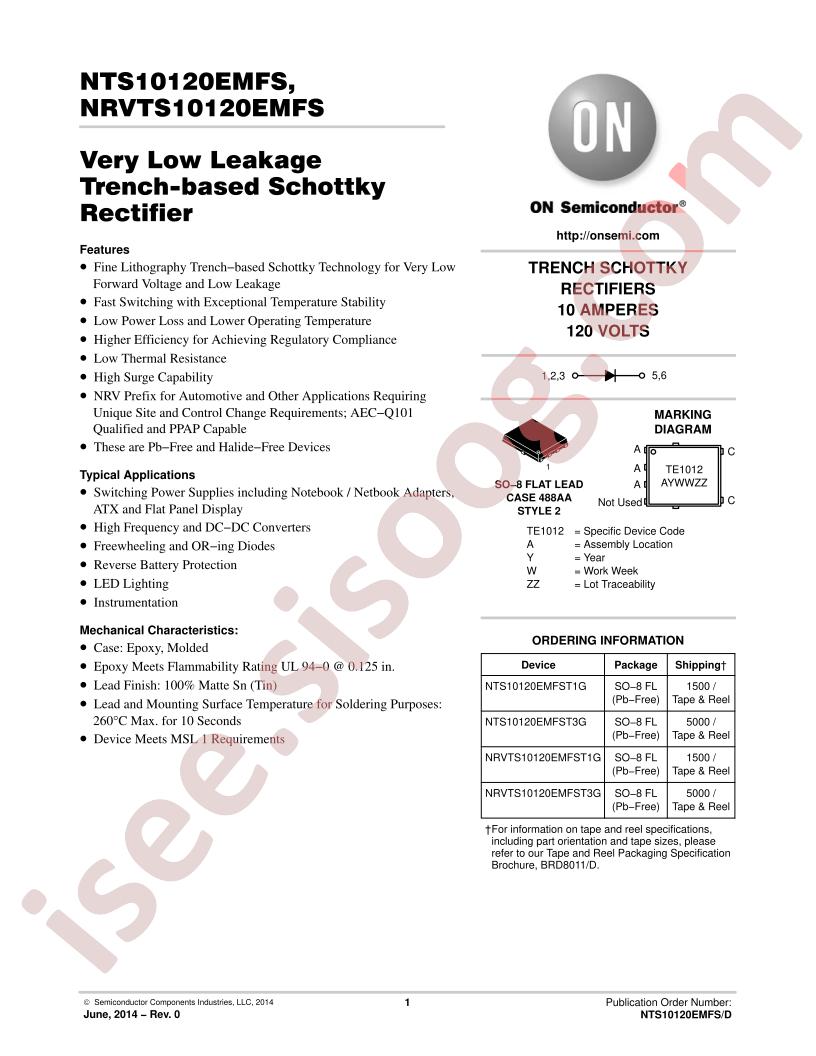 NTS10120EMFS, NRVTS10120EMFS