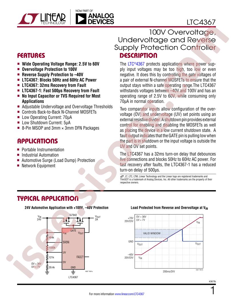 LTC4367 Datasheet