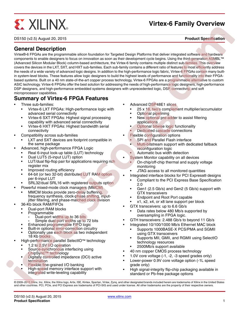 Virtex-6 FPGA Family Overview