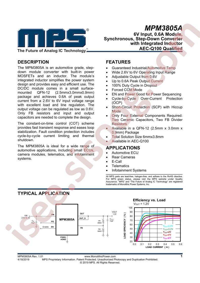 MPM3805A-AEC1 Datasheet