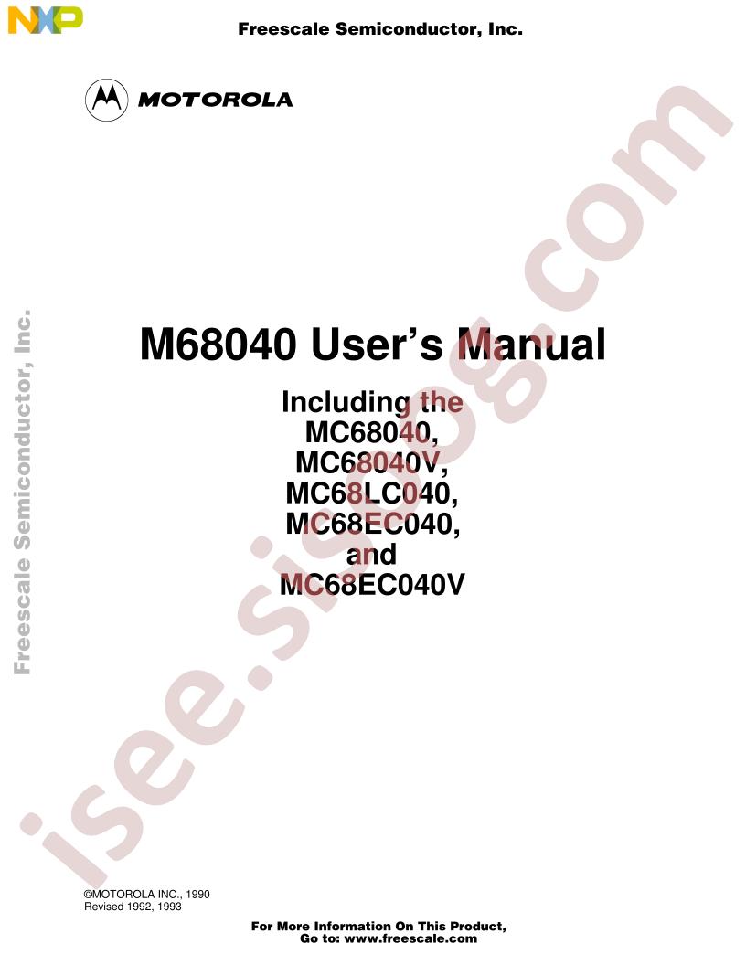 MC68040 Users Manual